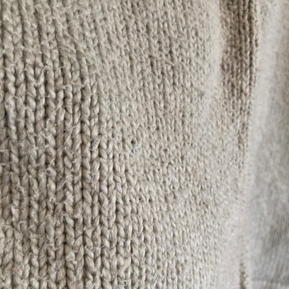 LL Bean Sage Green Cotton Knit Full Zip Cottagecore Cardigan Sweater Size Medium - Picture 10 of 13